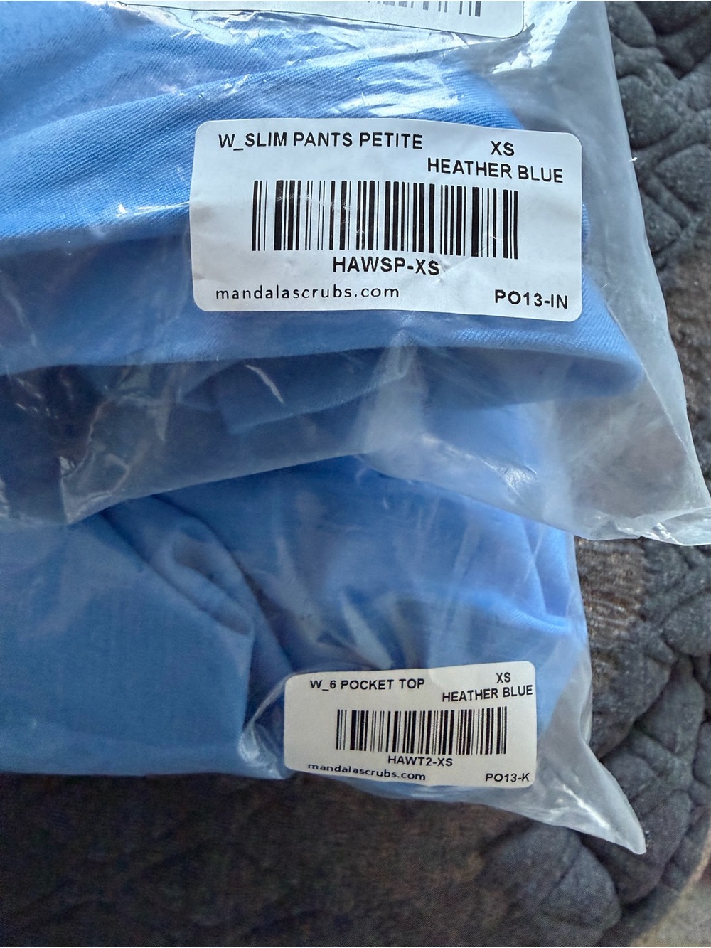 Mandala Scrubs Set in Heather Blue NWT - Picture 7 of 7